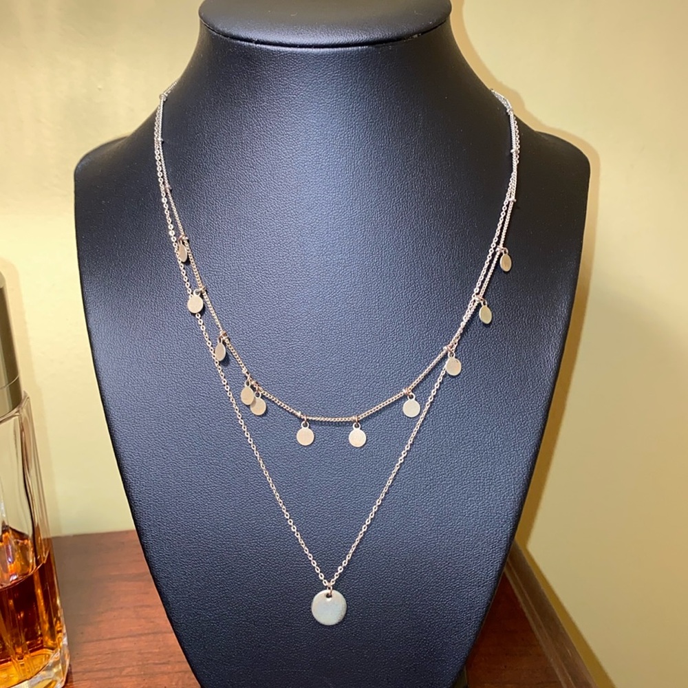 Double stranded gold necklace